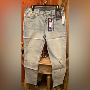 NEW-Sound/Style NY/LA Jamie Ankle Skinny Slim & Sleek Distressed Jeans